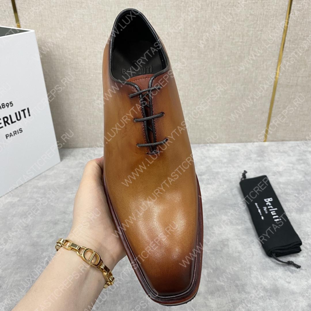 BERLUTI ALESSANDRO ALTO LEATHER OXFORD HONEY S5843