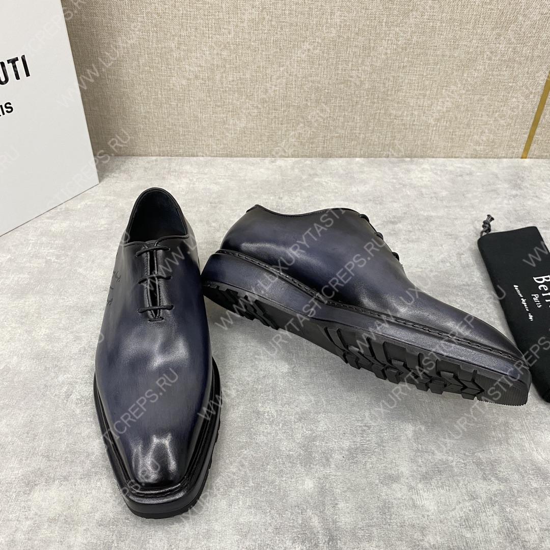 BERLUTI ALESSANDRO ALTO LEATHER OXFORD GREY S5765