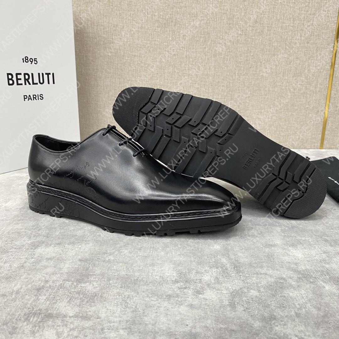 BERLUTI ALESSANDRO ALTO LEATHER OXFORD BLACK S5943