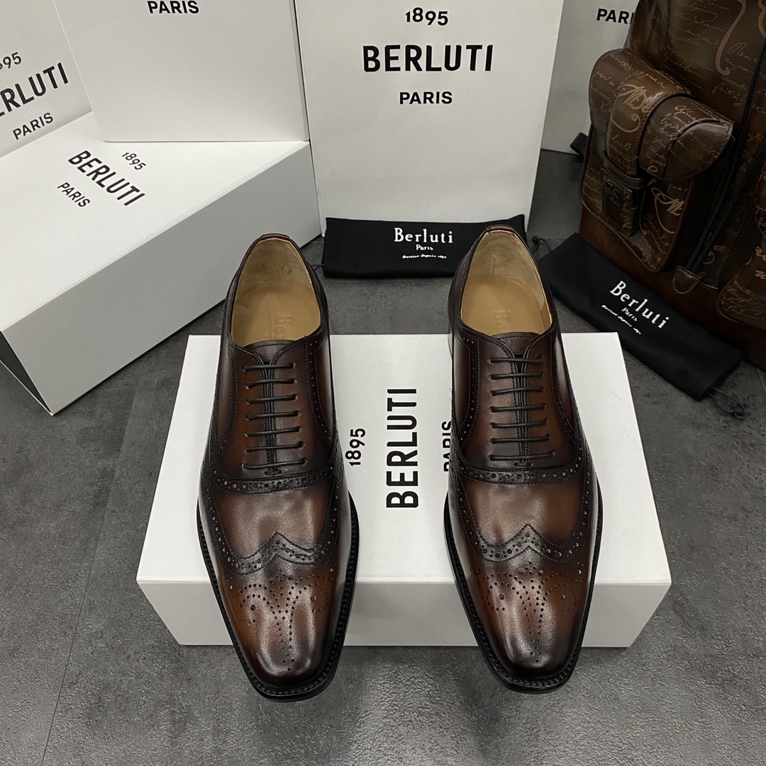 BERLUTI GASPARD GALET DARK BROWN 76008-V1