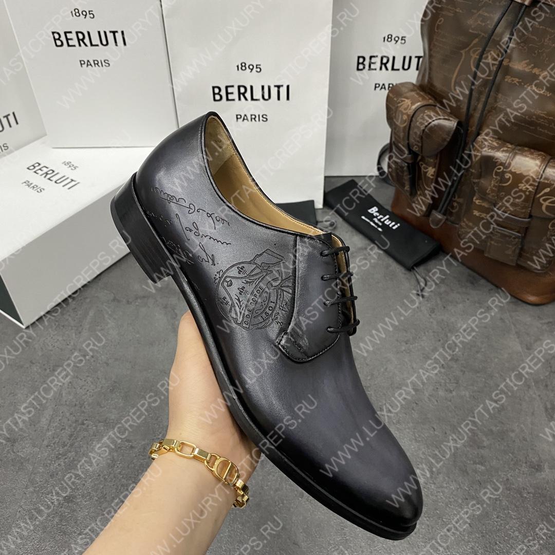 BERLUTI ALESSANDRO GALET SCRITTO BLACK S4505-V2