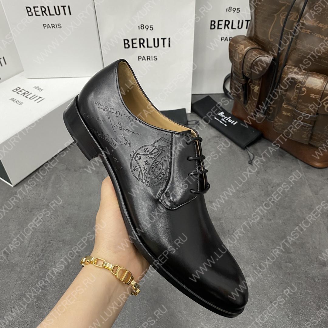 BERLUTI ALESSANDRO GALET SCRITTO BLACK S4505-V2