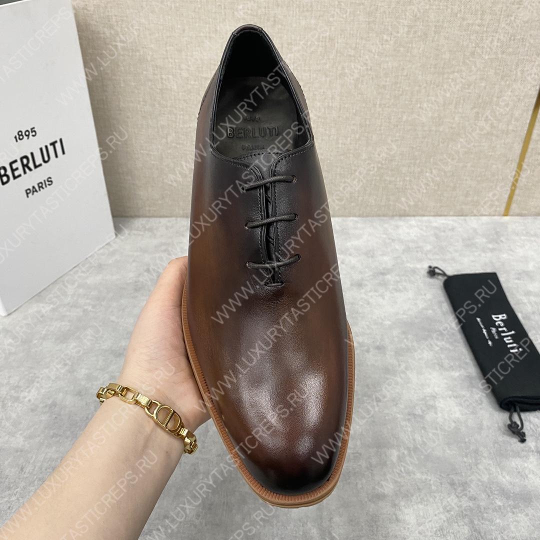 BERLUTI ALESSANDRO DEMESURE OXFORD DARK BROWN S5581-V1