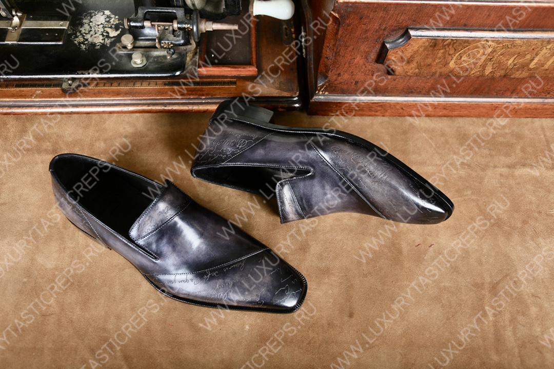 BERLUTI ALESSANDRO DEMESURE OXFORD GREY AND BLACK 2DB180