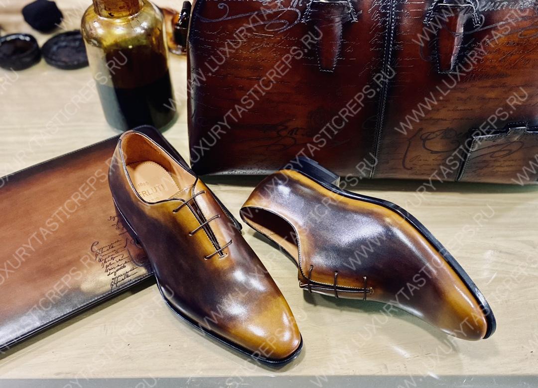 BERLUTI GALET SCRITTO LEATHER M0NK SHOE YELLOW S6025-V2