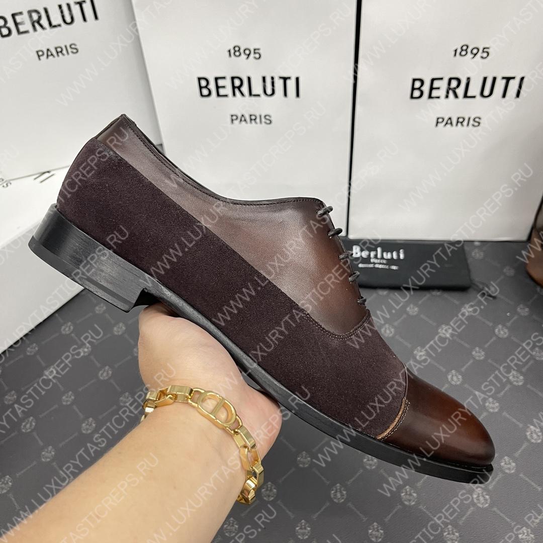 BERLUTI RICHELIEU EQUILIBRE EN CUIR BROWN S5501-V1