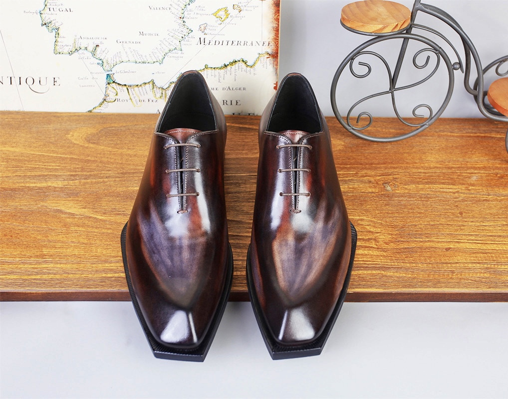 BERLUTI ALESSANDRO DEMESURE LEATHER OXFORD BROWN S6241-V3