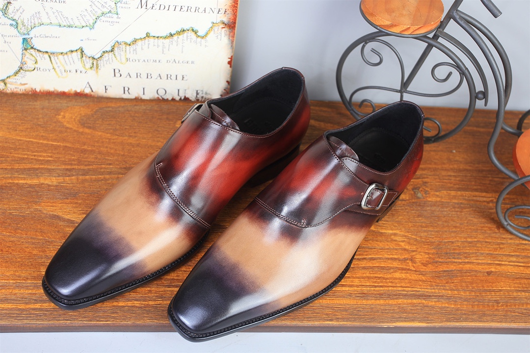 BERLUTI LEATHER M0NK SHOE MULTICOLOR S4113-V2
