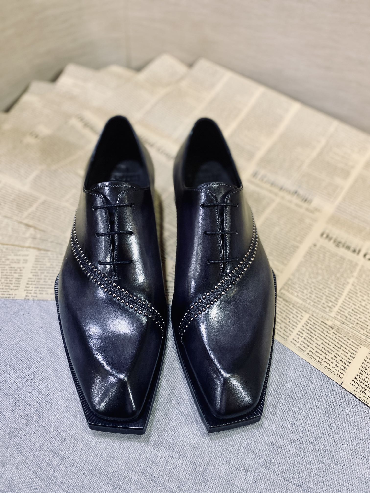 BERLUTI LORENZO STELLAR OXFORD BLACK S4342-K1
