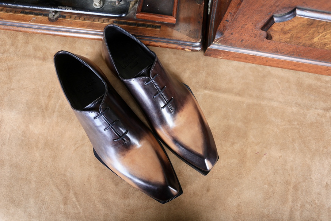 BERLUTI ALESSANDRO DEMSURE OXFORD BROWN AND BEIGE S1412-V1