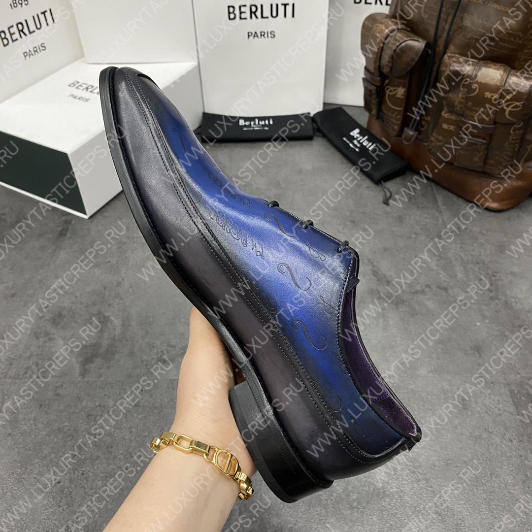 BERLUTI ALESSANDRO DEMESURE OXFORD STEEL BLUE S1412-V1