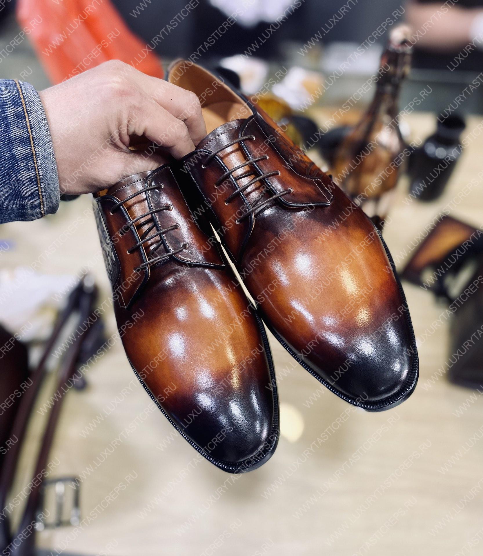 BERLUTI GALET SCRITTO OXFORD BROWN S4589-V2