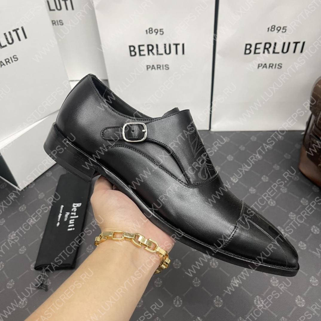 BERLUTI DEMESURE PATCHWORK SCRITTO SHOE BLACK S5590-V2
