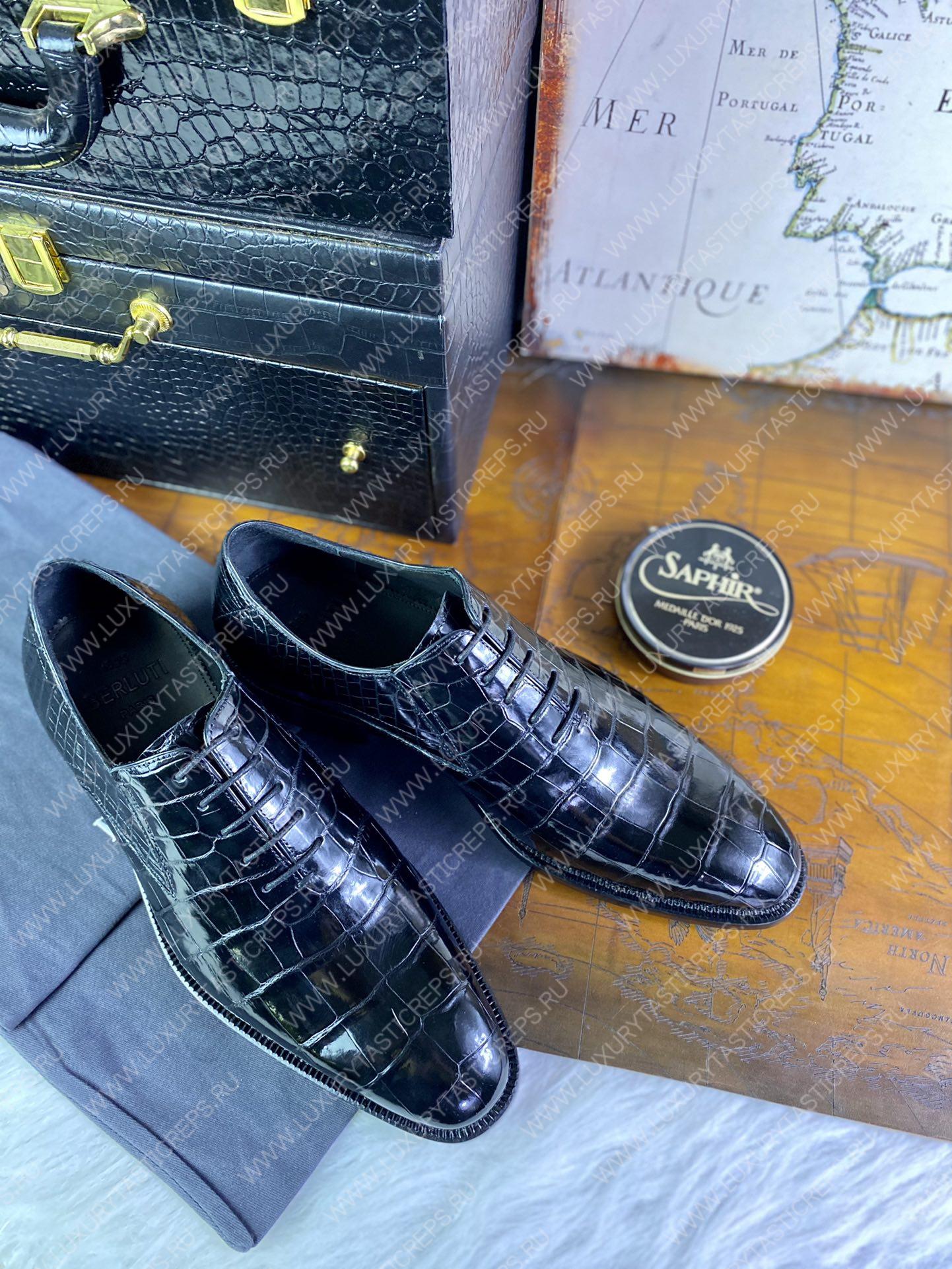 BERLUTI ALESANDRO DEMESURE NEO SCRITTO OXFORD NERO GRIGIO S5863