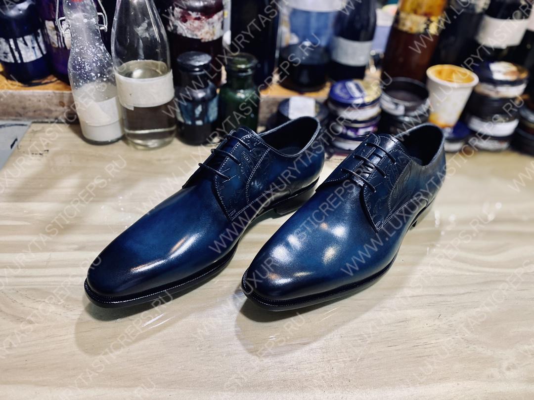 BERLUTI SCARS DEMESURE OXFORD NAVY S4690-V2