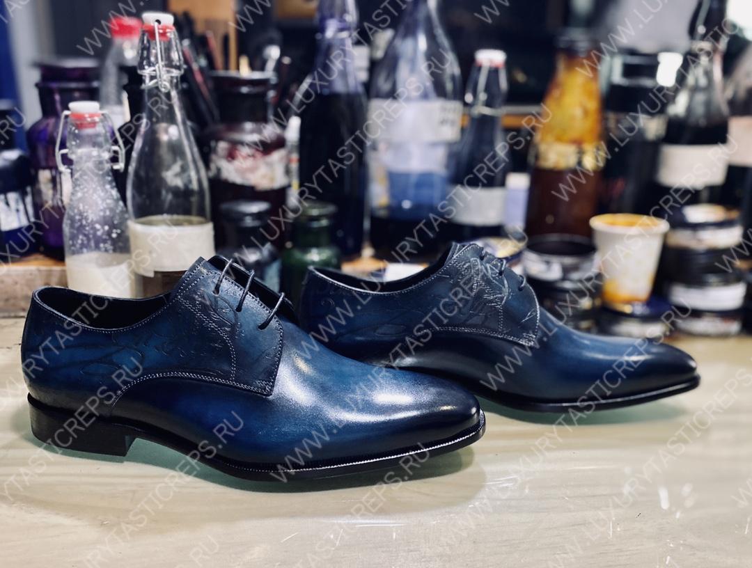 BERLUTI SCARS DEMESURE OXFORD NAVY S4690-V2