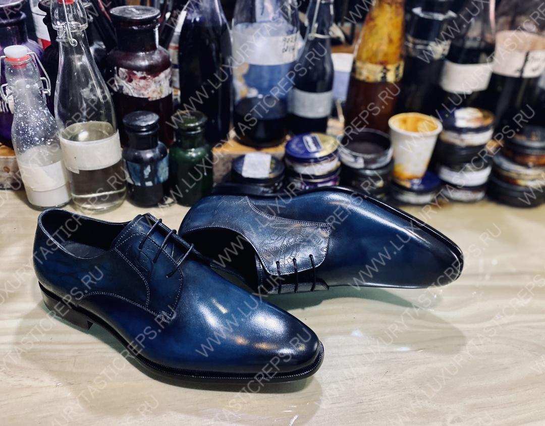 BERLUTI SCARS DEMESURE OXFORD NAVY S4690-V2