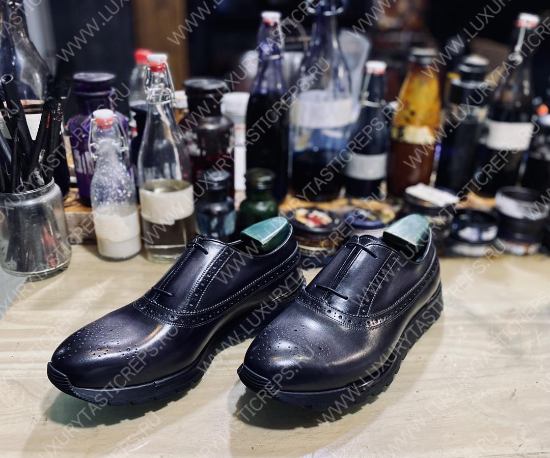 BERLUTI ALESSANDRO ALTO OXFORD BLACK GREY S5865-V2