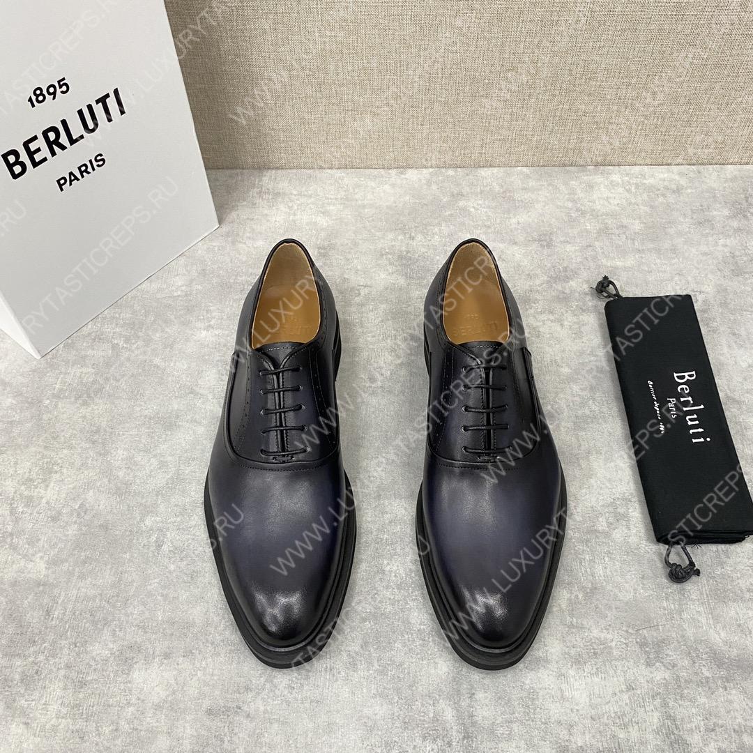BERLUTI DEMESURE OXFORD BLACK GREY S5803-V1