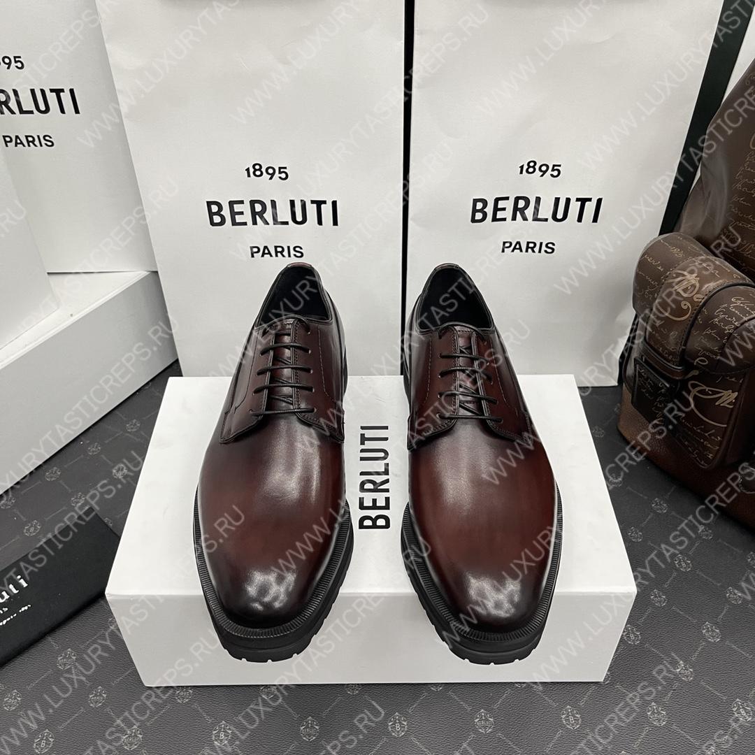 BERLUTI EQUILIBRE OXFORD DARK BROWN S5501-V1