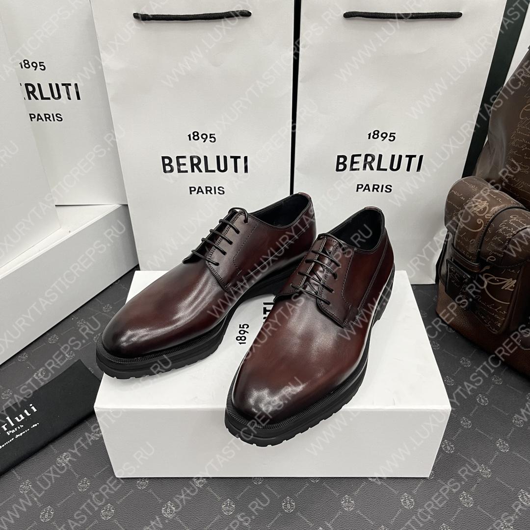 BERLUTI EQUILIBRE OXFORD DARK BROWN S5501-V1