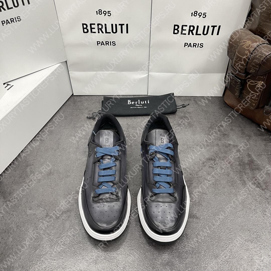 BERLUTI PLAYOFF SCRITTO SNEAKER BLACK GREY S5867-V2