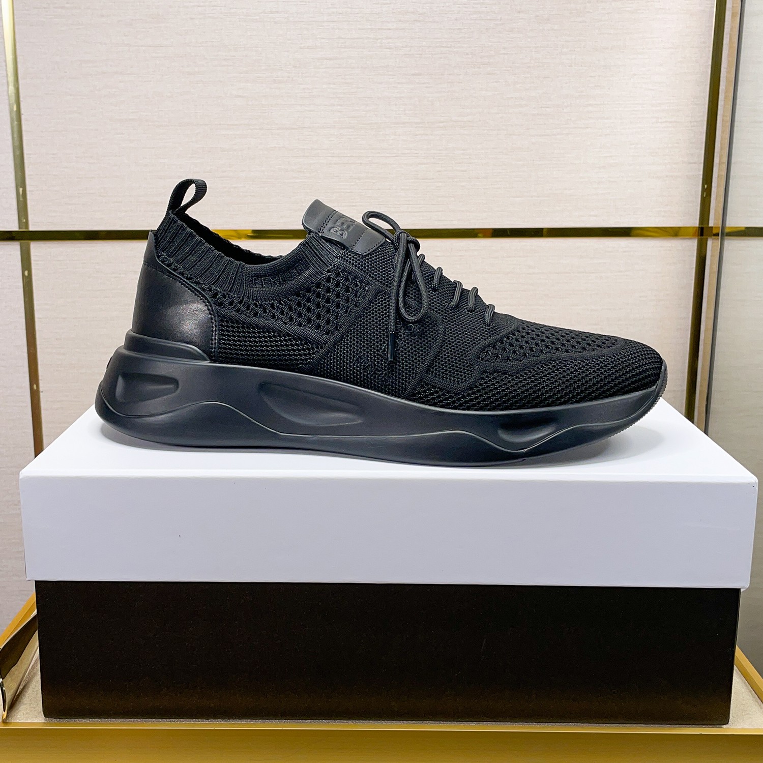 BERLUTI SHADOW KNIT SNEAKERS BLACK S4918