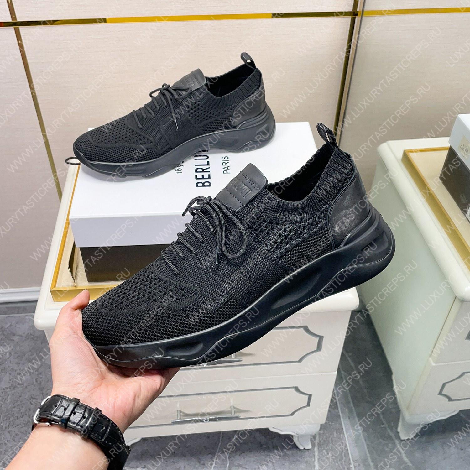 BERLUTI SHADOW KNIT SNEAKERS BLACK S4918