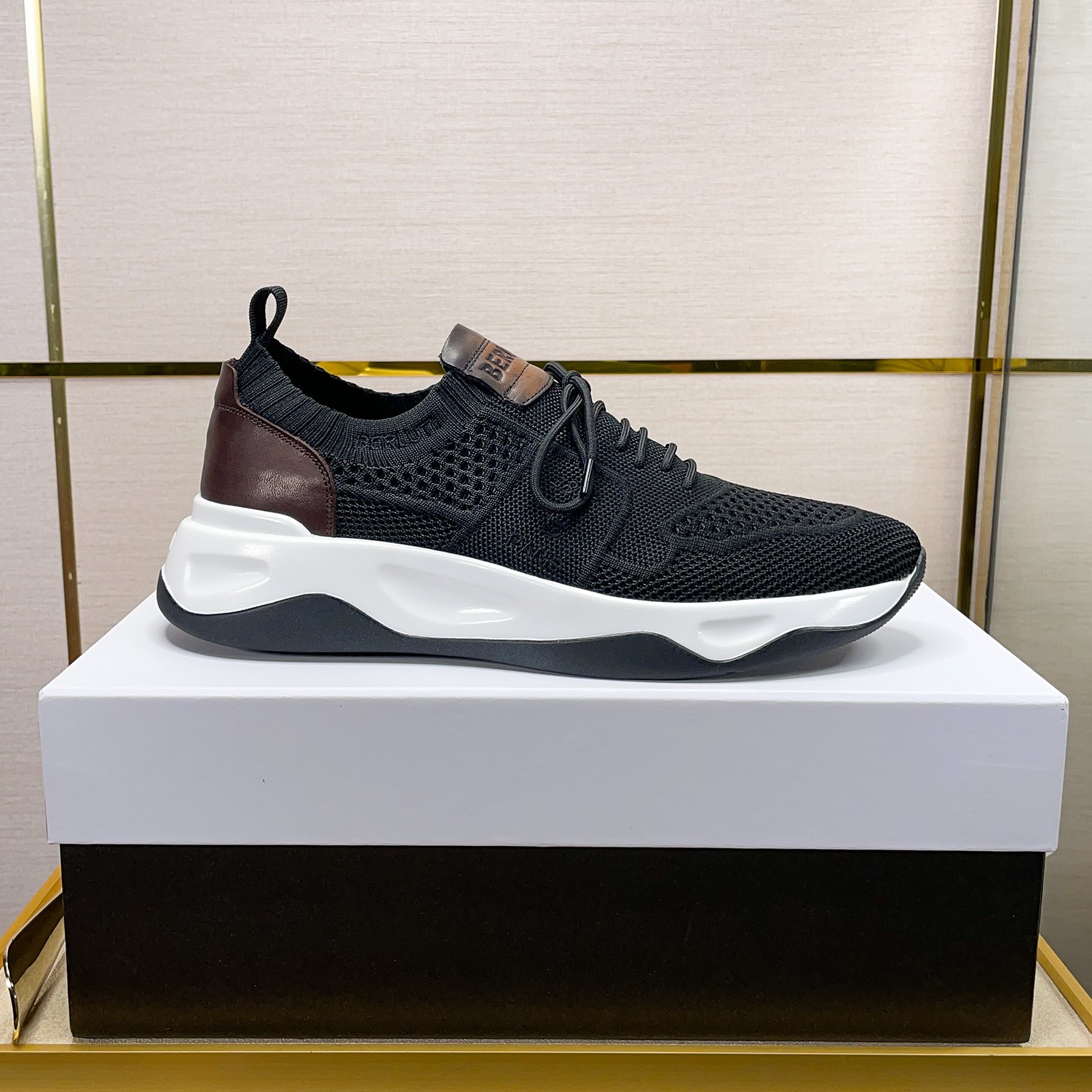 BERLUTI SHADOW KNIT SNEAKERS BLACK S4918