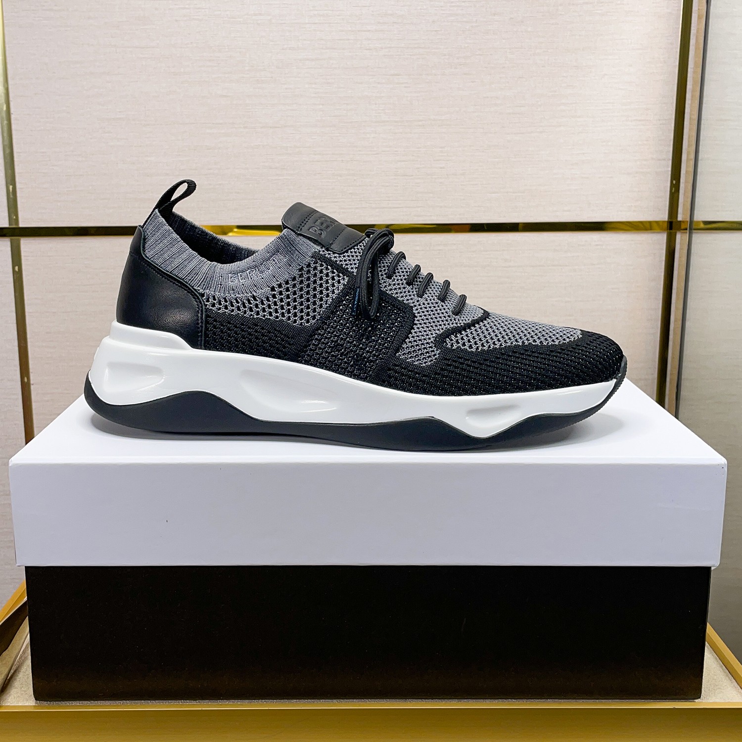 BERLUTI SHADOW KNIT SNEAKERS GREY S4918