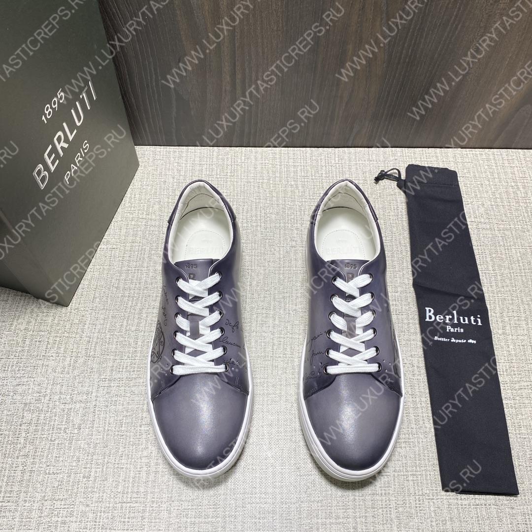 BERLUTI PLAYTIME SCRITTO SNEAKER LIGHT ALUMINUM S5330-V2