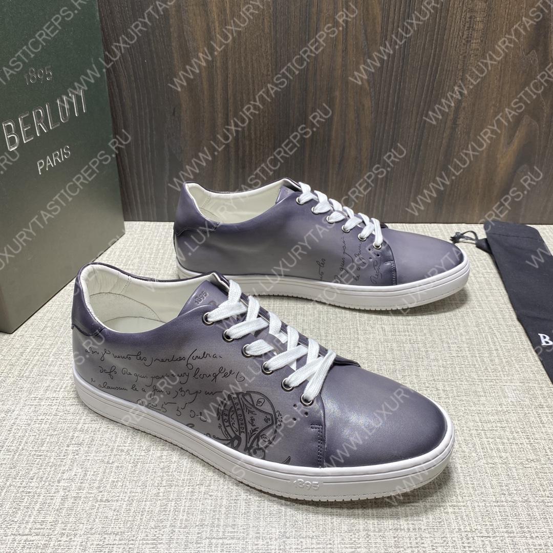 BERLUTI PLAYTIME SCRITTO SNEAKER LIGHT ALUMINUM S5330-V2