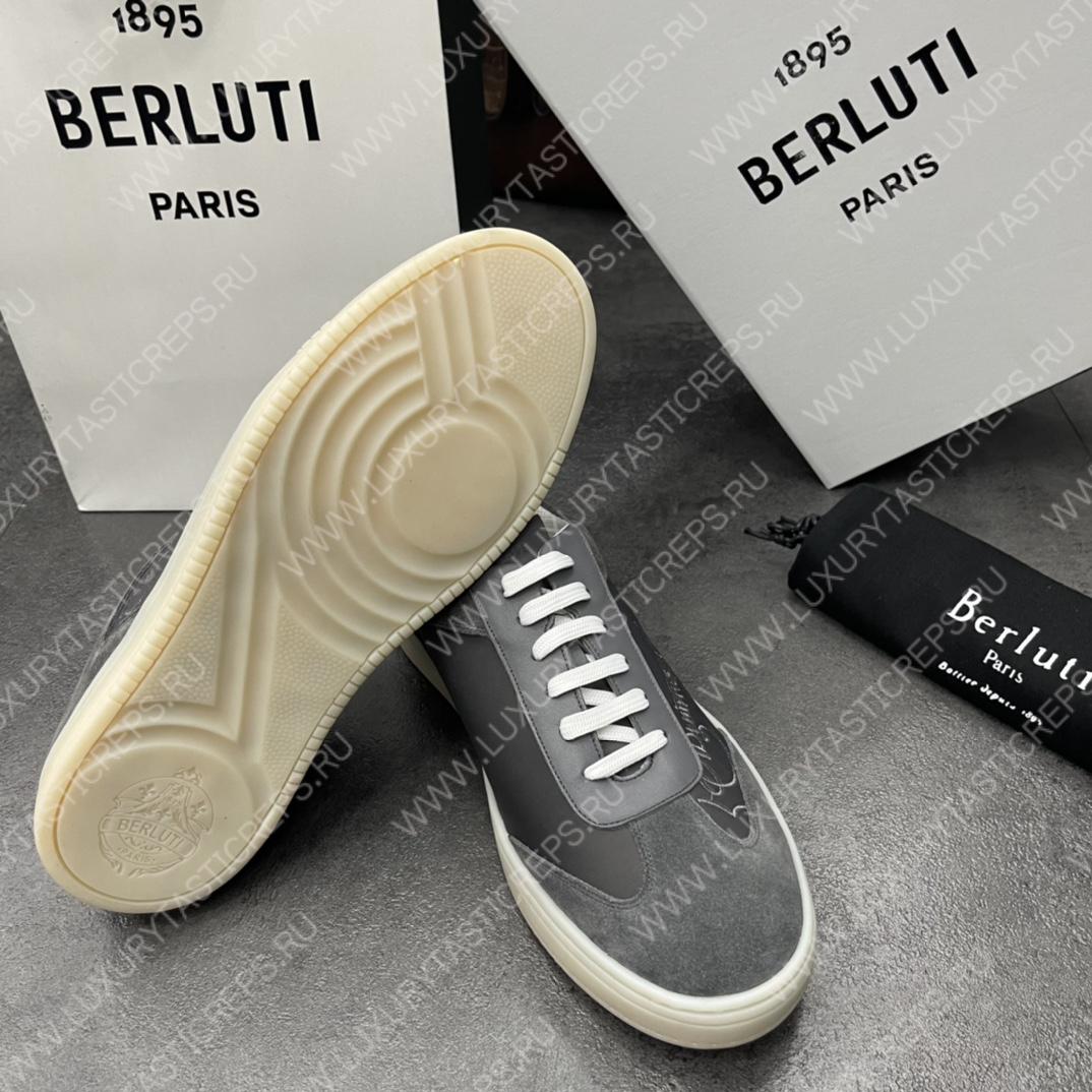 BERLUTI PLAYTIME SCRITTO SNEAKER DARK GREY S5830-BA8