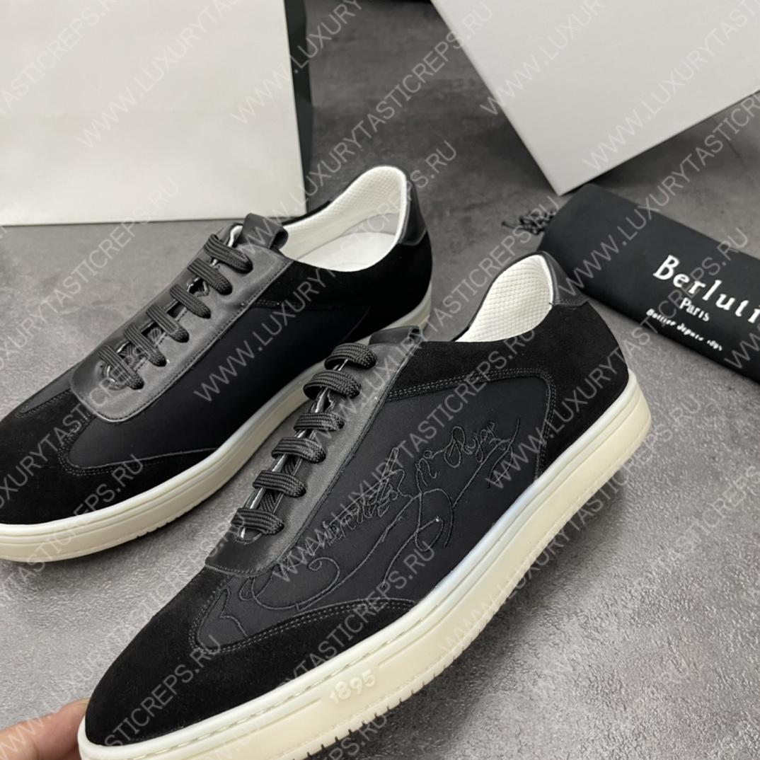 BERLUTI PLAYTIME SCRITTO SNEAKER BLACK S5830-BA8