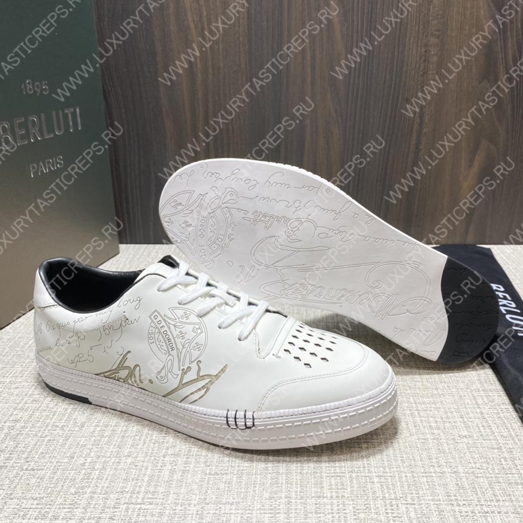 BERLUTI PLAYTIME SCRITTO SNEAKER WHITE S5304-V31