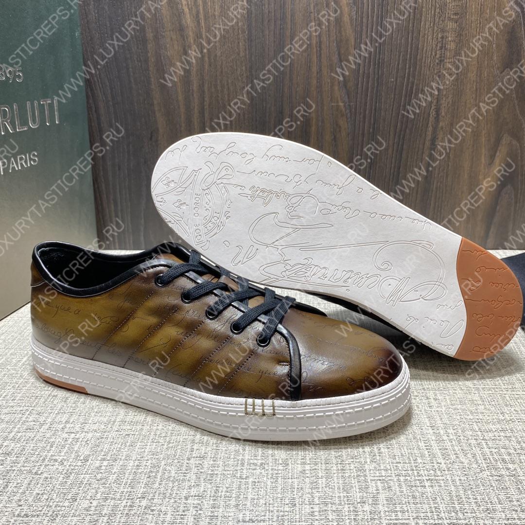 BERLUTI SCRITTO SNEAKER BROWN S3402-V1
