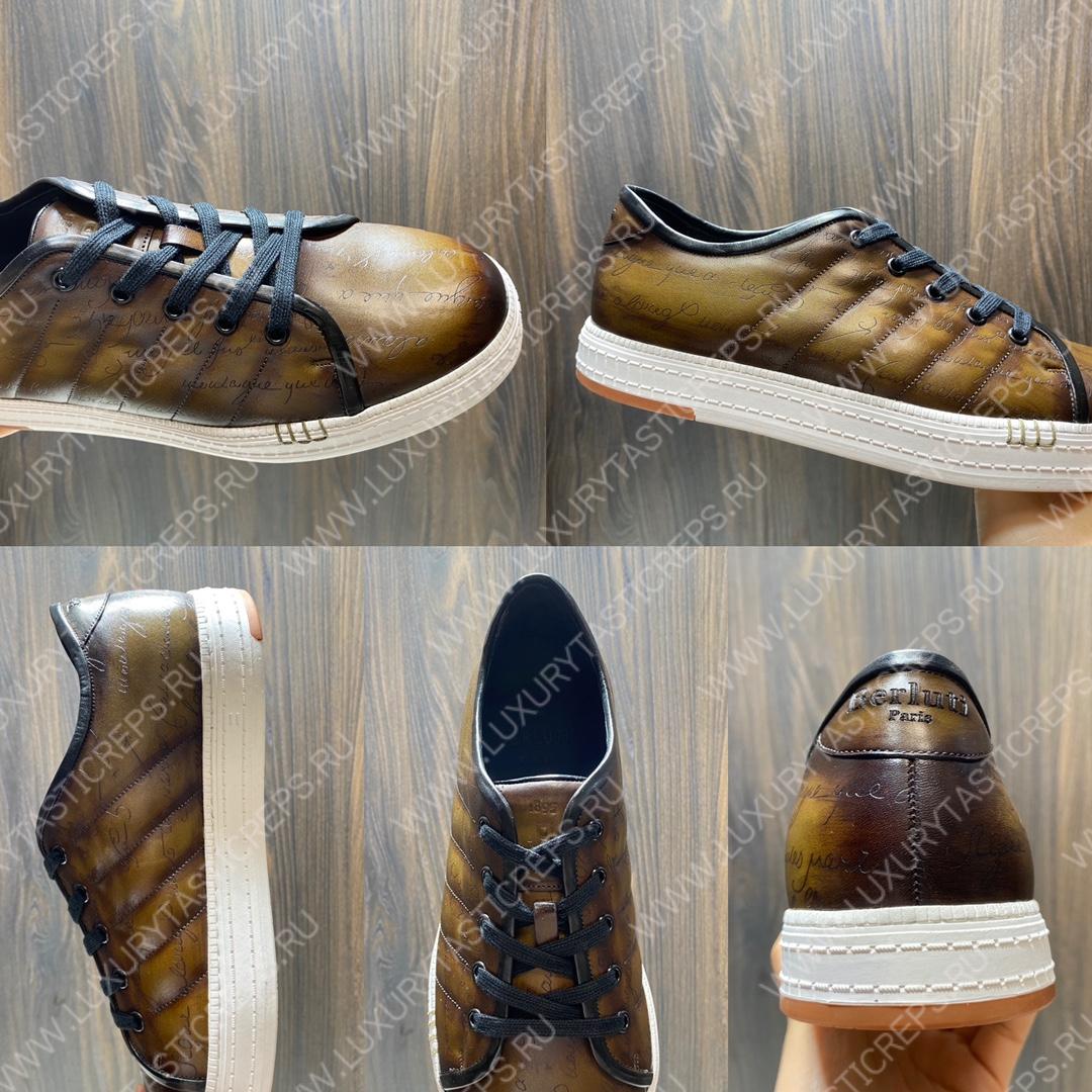 BERLUTI SCRITTO SNEAKER BROWN S3402-V1
