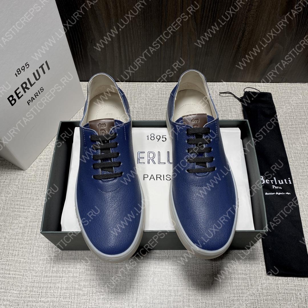 BERLUTI EDEN SCRITTO SNEAKER DARK BLUE S5710-D2