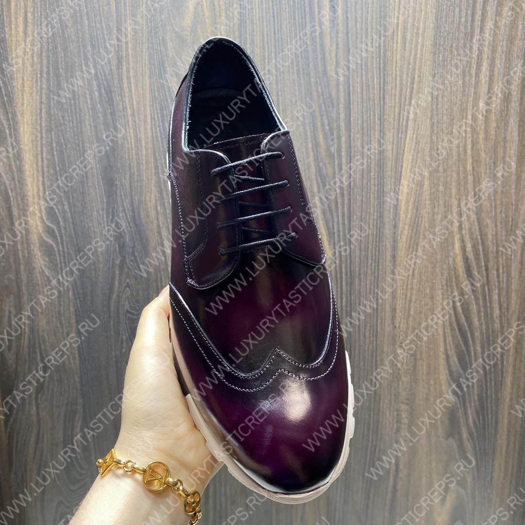 BERLUTI FAST TRACK SCRITTO SNEAKER PURPLE S5541