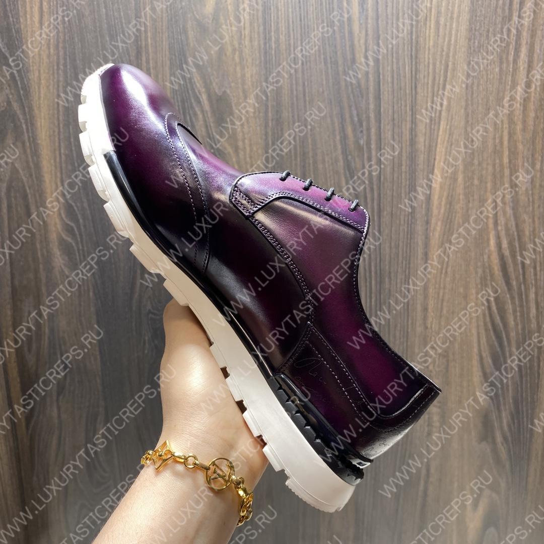 BERLUTI FAST TRACK SCRITTO SNEAKER PURPLE S5541