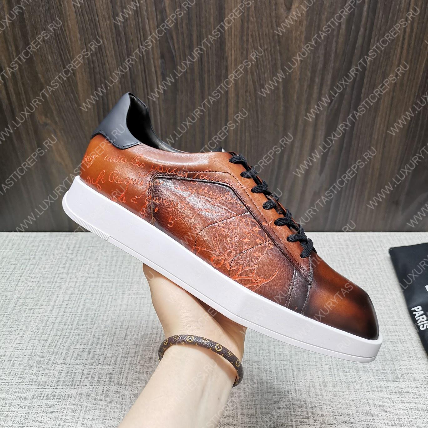 BERLUTI PLAYTIME PATCHWORK SNEAKER INTENSE COCOA S6062-V2