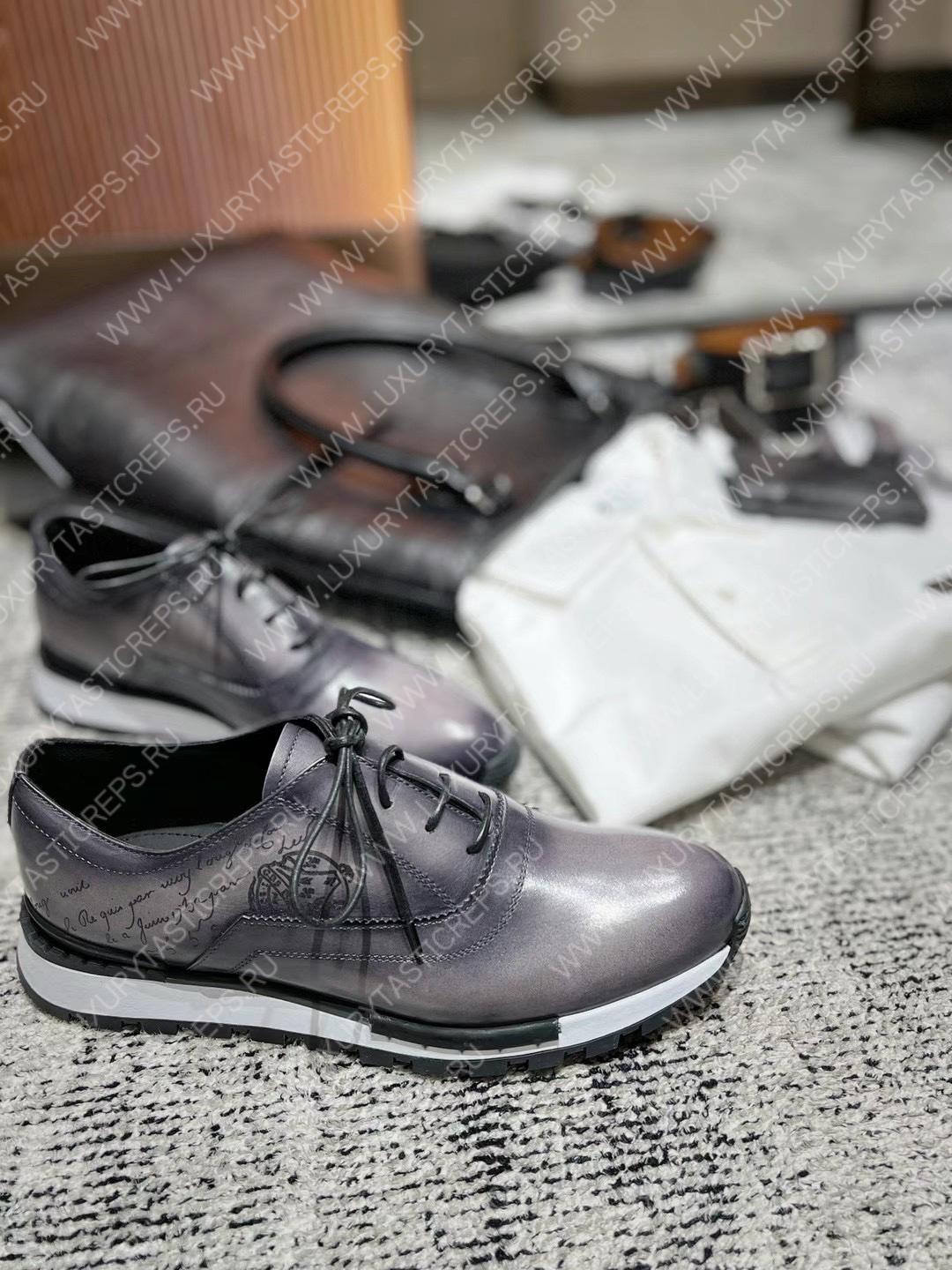 BERLUTI FAST TRACK SNEAKER BLACK GREY S5425-V2