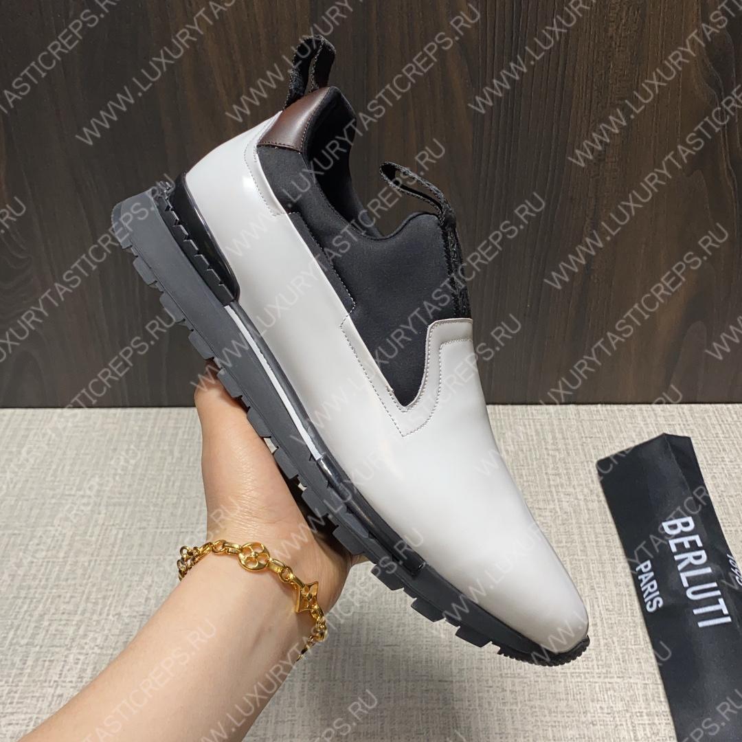 BERLUTI FAST TRACK SNEAKER BLACK AND WHITE S4970-GC