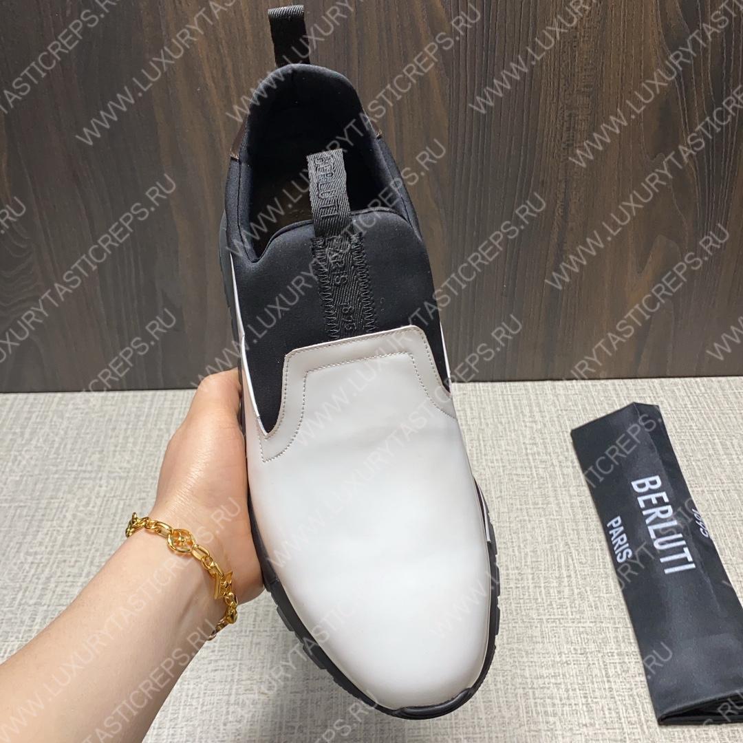 BERLUTI FAST TRACK SNEAKER BLACK AND WHITE S4970-GC