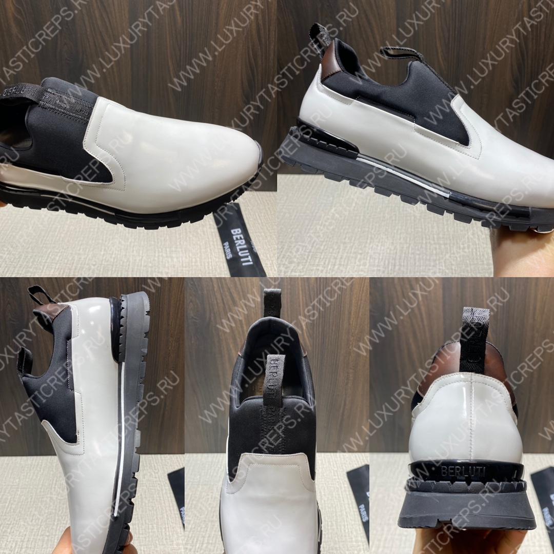 BERLUTI FAST TRACK SNEAKER BLACK AND WHITE S4970-GC