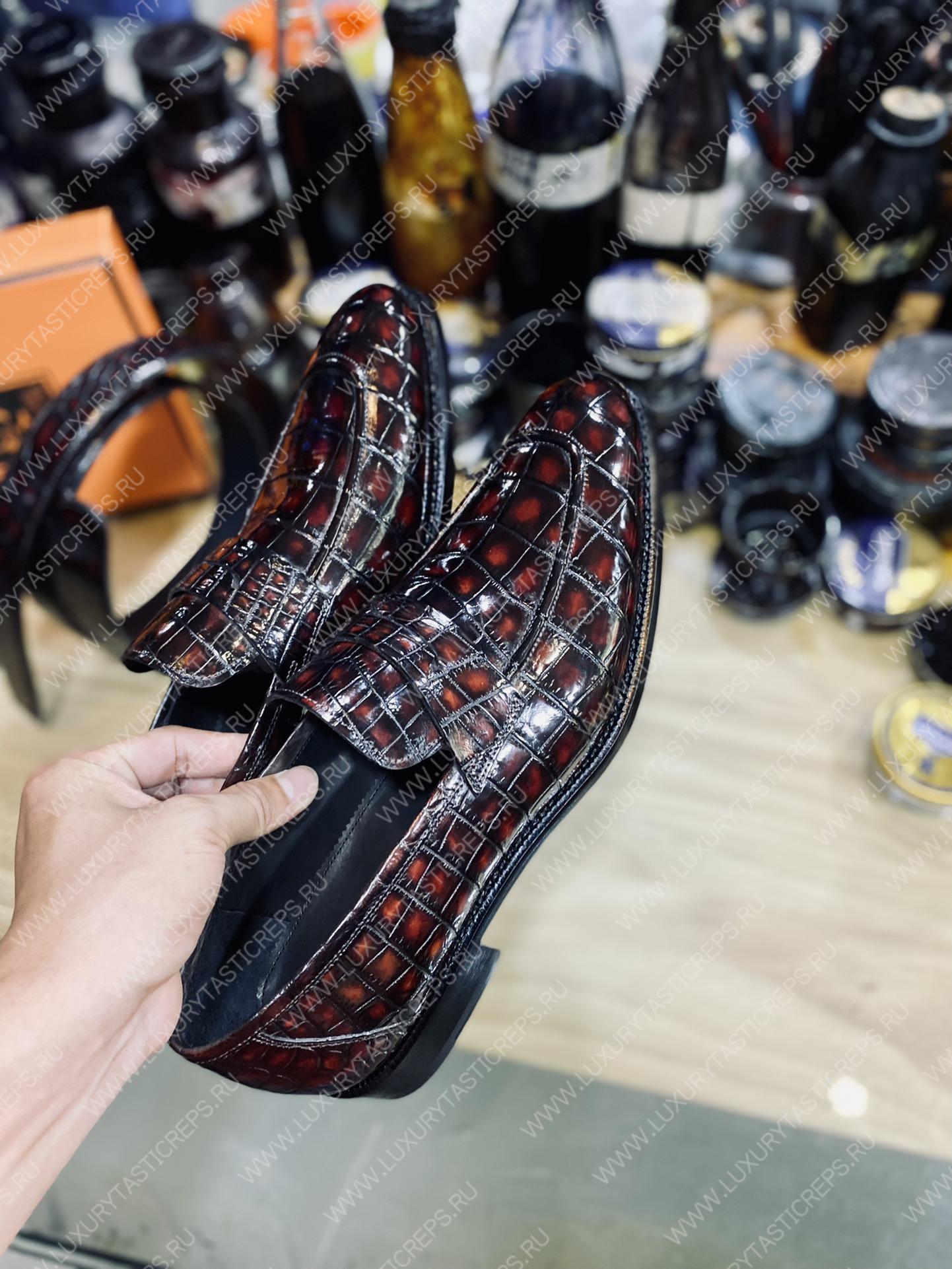 BERLUTI ALESSANDRO DEMESURE ALLIGATOR OXFORD MAROON S1412-E2