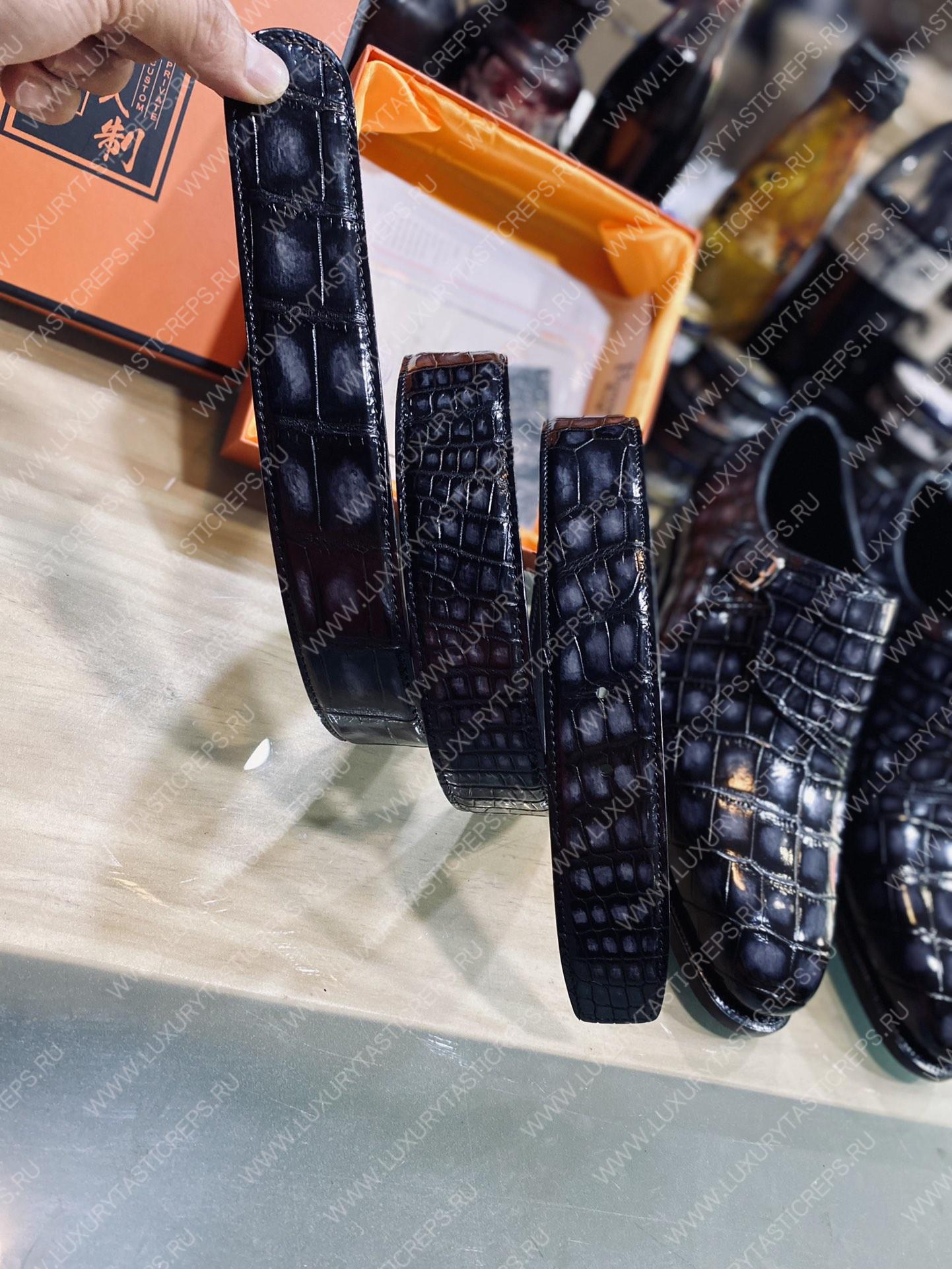 BERLUTI ALESSANDRO DEMESURE ALLIGATOR OXFORD GREY S1412-E2