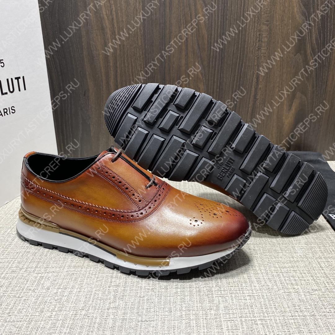 BERLUTI FAST TRACK SNEAKERS REDDISH BROWN S3873-V1