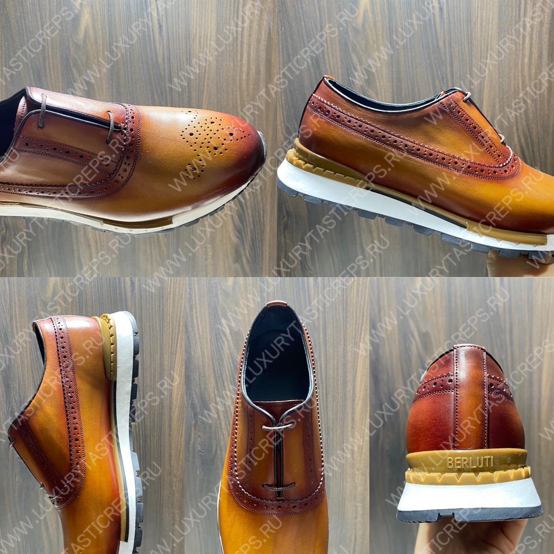 BERLUTI FAST TRACK SNEAKERS REDDISH BROWN S3873-V1