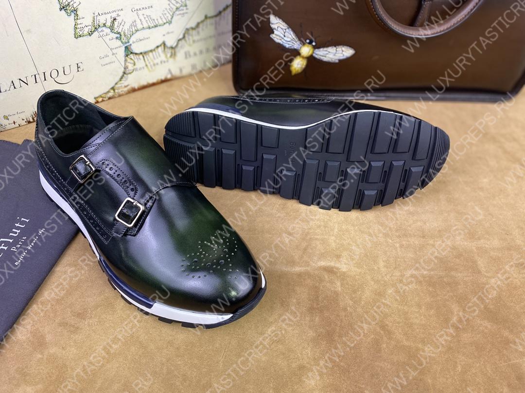 BERLUTI LEATHER SNEAKERS BLACK S5890